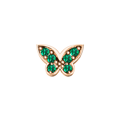 elemento farfalla con smeraldi elements